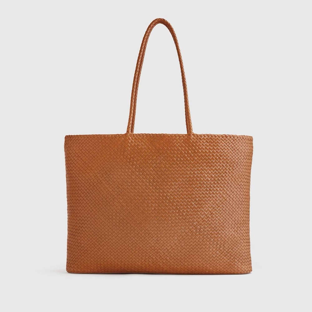 Quince Tan Woven Shoulder Bag